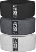 Sweet Sweat 3-Pc Hip Resistance Bands Set Non-Slip Booty Bands with Mesh Bag