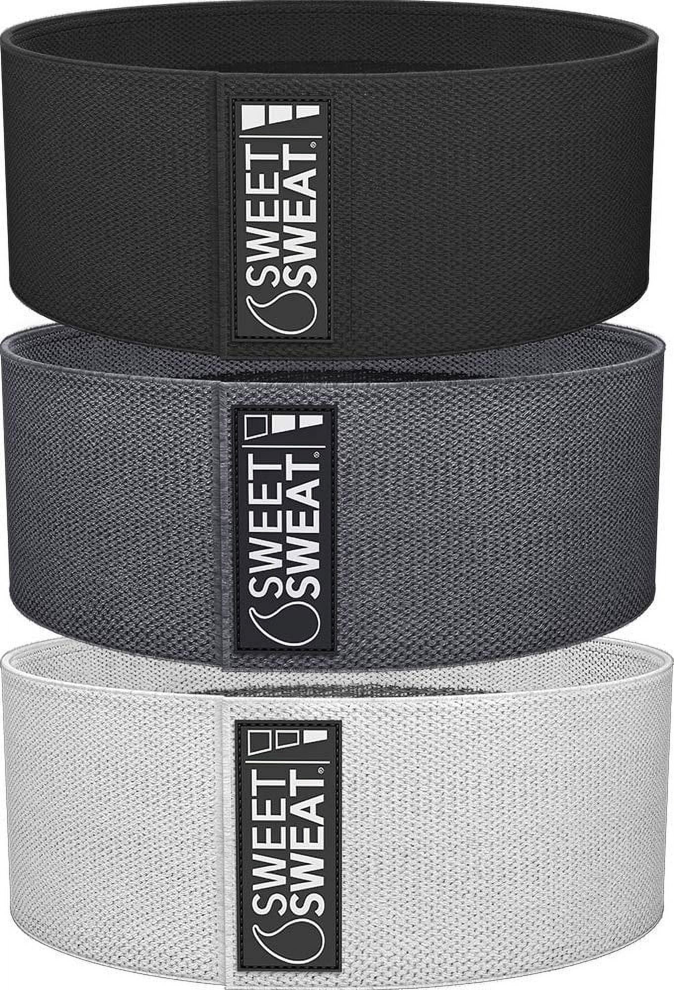Sweet Sweat 3-Pc Hip Resistance Bands Set Non-Slip Booty Bands with Mesh Bag