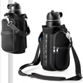 Magnetic Water Bottle Holder Gym Water Bottle Carrier Bag W/ Phone Pocket Handle Shoulder Strap