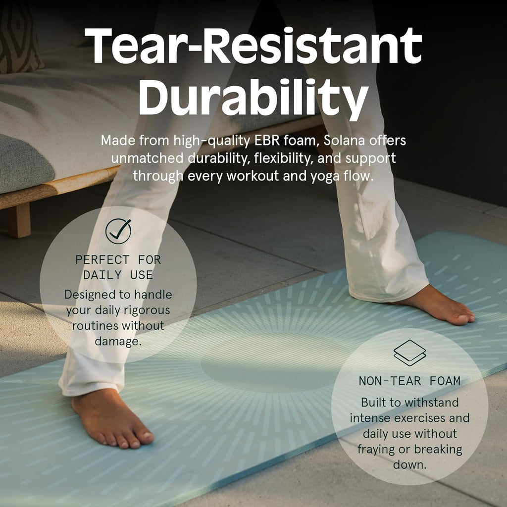 Solana Yoga Mat Thick 1/2In Non-Slip Workout Mat with Nylon Strap - 72X24In Exercise Mat for Pilates